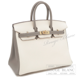 エルメス　バーキン25　スペシャルオーダー　ナタ×トゥルティールグレー　トリヨンクレマンス　マットゴールド金具【新品】 HERMES Birkin25 Special Order Nata×Gris Tourterelle Taurillon Clemence Mat Gold Buckle 【NEW】