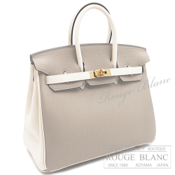 エルメス　バーキン25　スペシャルオーダー　トゥルティールグレー×クレ　トゴ　マットゴールド金具 【新品】 HERMES Birkin25 Special Order Gris Tourterelle×Craie Togo Mat Gold Buckle【NEW】