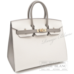 エルメス　バーキンセリエ25　スペシャルオーダー　クレ×グリアスファルト　エプソン　シャンパンゴールド金具　【新品】 HERMES Birkin Sellier25 Special Order Craie×Gris asphalte Epsom Champagne gold Buckle 【NEW】