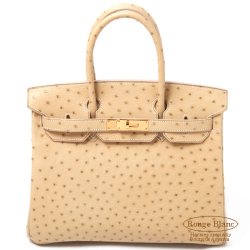 エルメス　バーキン30　ペールベージュ　オーストリッチ　G金具　【新品】　HERMES Birkin30  Pale Beige Ostrich Gold Buckle 【NEW】