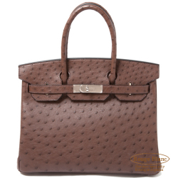 エルメス　バーキン30　エベンヌ　オーストリッチ S金具 【新品】　HERMES Birkin30 Ebene Ostrich Silver Buckle 【NEW】