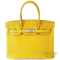 エルメス バーキン30 パーソナルオーダー　ジョーヌ×オレンジ クロコダイル ポロサス S金具 【新品】HERMES Birkin30 Jaune Crocodile Porosus Lisse 【NEW】
