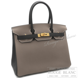 エルメス　バーキン30　スペシャルオーダー　エトゥープ×ブラック　トゴ　マットゴールド金具　【新品】　HERMES Birkin30 Special Order Etoupe×Black Togo Mat gold Buckle【NEW】