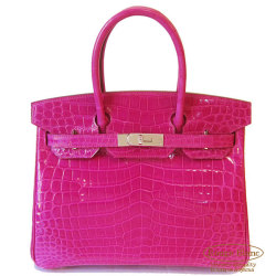 エルメス バーキン30 ローズシェヘラザード ニロティカスリセ S金具 【新品】HERMES Birkin30 Rose Scheherazade Crocodile Niloticus lisse Silver Buckle 【NEW】