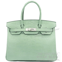 エルメス バーキン30　ヴェール・ドー/ヴェール・デュー  クロコダイルアリゲーター マット　 シルバー金具 【新品】 HERMES Birkin30  Vert D'Eau　Crocodile Alligator mat Silver Buckle 【NEW】