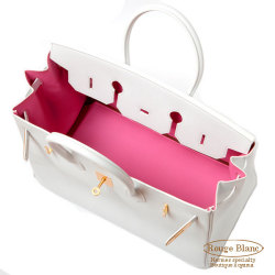 エルメス バーキン35 パーソナルオーダーホワイト 白×ピンク　マットゴールド金具【新品】 　HERMES Birkin35 Special order White×Pink Epsom Mat gold buckle 【NEW】