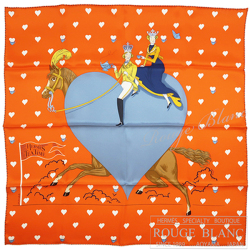 エルメス　カレ70　スカーフ　"ティータイム"　オレンジ　シルク 【新品】HERMES Scarf Carre70 Orange Silk【NEW】