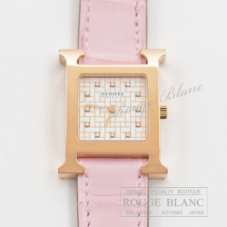 エルメス Hウォッチ 腕時計 オーダー ローズサクラ クロコダイル  