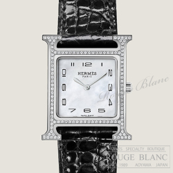エルメス Hウォッチ PM 25mm 黒 ブラック レディース W047212WW00 ステンレススティール×ダイヤモンド【新品】 HERMES Ladies' H watch PM Black Crocodile×Diamond【NEW】