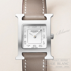 エルメス　Hウォッチ PM 25mm　腕時計　エトゥープ　スイフト　ステンレススティール　レディース 【新品】 HERMES Ladies' H watch PM Etoupe Swift 【NEW】