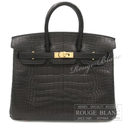 エルメス　バーキン25　黒　ブラック　クロコダイル　アリゲーターマット　ゴールド金具 【新品】HERMES Birkin25 Black Crocodile Alligator Mat Gold Buckle 【NEW】