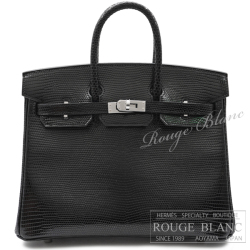 エルメス　バーキン25　黒　ブラック　リザード　シルバー金具 【新品】 HERMES Birkin25 Black Lizard Silver Buckle 【NEW】
