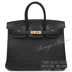 エルメス　バーキン25　ブラック　オーストリッチ　ローズゴールド金具 【新品】HERMES Birkin25 Black Ostrich Rose Gold Buckle【NEW】