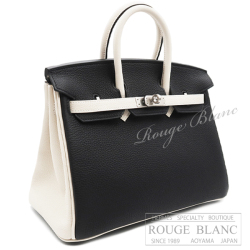 エルメス　バーキン25　スペシャルオーダー　ブラック×クレ　トゴ　マットシルバー金具 【新品】 HERMES Birkin25 Special Order Black×Craie Togo Mat Silver Buckle【NEW】