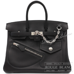 エルメス　バーキンロック25　黒　ブラック　ヴォーヴォリュプト　シルバー金具 【新品】 HERMES Birkin Rock25 Black Veau Volupto Silver Buckle【NEW】