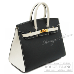 エルメス　バーキンセリエ25　スペシャルオーダー　ブラック×クレ　ホワイトステッチ　エプソン　ゴールド金具　【新品】 HERMES Birkin Sellier25 Special Order Black×Craie White stitch Epsom Gold Buckle【NEW】