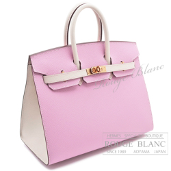 エルメス　バーキンセリエ25　スペシャルオーダー　モーヴシルベストル×ナタ　エプソン　ローズゴールド金具　【新品】 HERMES Birkin Sellier25 Special Order Mauve sylvestre×Nata Epsom Rose gold Buckle 【NEW】