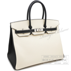 エルメス　バーキン35　スペシャルオーダー　クレ×ブラック　エプソン　マットシルバー金具　【新品】 HERMES Birkin35 Special Order Craie×Black Epsom Mat silver Buckle 【NEW】