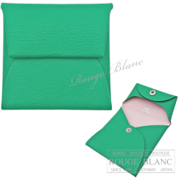 エルメス バスティア コインケース バイカラー ミント×モーヴペール  