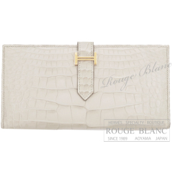 エルメス　ベアンスフレ　べトン　クロコダイル　アリゲーターマット　ゴールド金具 【新品】HERMES Bearn with gusset Beton Crocodile Alligator Mat Gold Buckle【NEW】