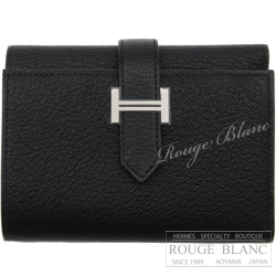 エルメス　ベアン　コンビネ　黒　ブラック　シェーヴル　シルバー金具 【新品】 HERMES Wallet Bearn Combine Black Chevre Silver Buckle 【NEW】