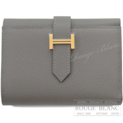 エルメス　ベアン　コンビネ　グリメイヤー　エプソン　ゴールド金具 【新品】 HERMES Wallet Bearn Combine Gris meyer Epsom Gold Buckle 【NEW】