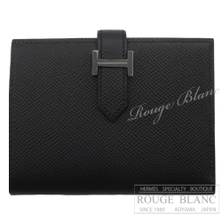 エルメス　ベアンコンパクト　モノクローム　ソーブラック　エプソン　ブラック金具　【新品】 HERMES Wallet Bearn Compact Monochrome So black Epsom Black Buckle 【NEW】