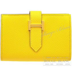 エルメス　ベアン　ミニ　ジョーヌナプル　エプソン　ゴールド金具 【新品】 HERMES Wallet Bearn Mini Jaune naples Epsom Gold Buckle【NEW】
