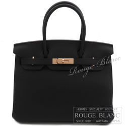 エルメス　バーキン30　黒　ブラック　トゴ　ローズゴールド金具　【新品】 　HERMES Birkin30 Black Togo Rose Gold Buckle　【NEW】
