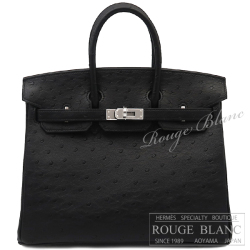 エルメス　バーキン25　黒　ブラック　オーストリッチ　シルバー金具 【新品】HERMES Birkin25 Black Ostrich Silver Buckle【NEW】