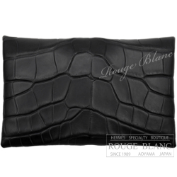 エルメス　カルヴィ　カードケース　名刺入れ　ブラック　黒　クロコダイル　アリゲーターマット 【新品】 HERMES Calvi (Cardcase) Black Crocodile Alligator mat 【NEW】