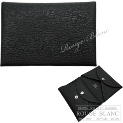 エルメス カルヴィ デュオ カードケース 名刺入れ コインケース 黒  