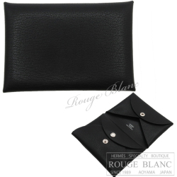 エルメス カルヴィ デュオ カードケース 名刺入れ コインケース 黒  