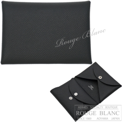 エルメス　カルヴィ　デュオ　カードケース　名刺入れ　コインケース　黒　ブラック　エプソン 【新品】　HERMES Calvi duo (Cardcase/Coin case) Black Epsom【NEW】
