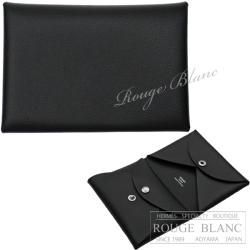 エルメス　カルヴィ　デュオ　カードケース　名刺入れ　コインケース　黒　ブラック　ヴォーマダム　【新品】 HERMES Calvi duo (Cardcase/Coin case)  Black  Veau madame 【NEW】