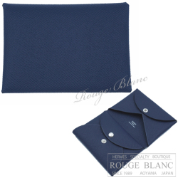 エルメス　カルヴィ　デュオ　カードケース　名刺入れ　コインケース　ブルーアビス　エプソン【新品】HERMES Calvi duo (Cardcase/Coin case)  Bleu abysse Epsom【NEW】
