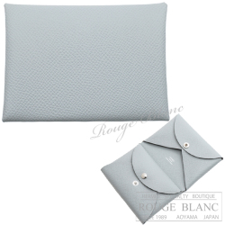 エルメス　カルヴィ　デュオ　カードケース　名刺入れ　コインケース　ブルーグラシエ　エプソン【新品】HERMES Calvi duo (Cardcase/Coin case)  Bleu glacier Epsom【NEW】