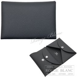 エルメス　カルヴィ　デュオ　カードケース　名刺入れ　コインケース　アルドワーズ　エプソン  【新品】　HERMES Calvi duo (Cardcase/Coin case)  Ardoise Epsom【NEW】