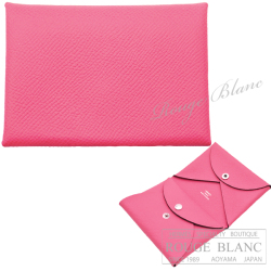 エルメス　カルヴィ　デュオ　カードケース　名刺入れ　コインケース　ローズアザレ　エプソン【新品】HERMES Calvi duo (Cardcase/Coin case)  Rose azalee Epsom【NEW】