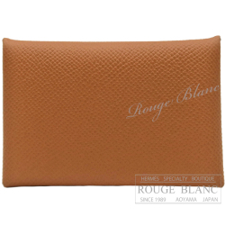 エルメス　カルヴィ　カードケース　名刺入れ　ゴールド　エプソン 【新品】 HERMES Calvi Cardcase Gold Epsom 【NEW】