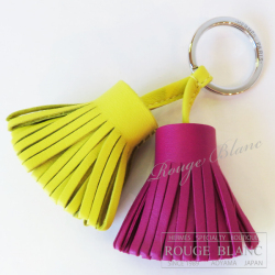 エルメス カルメン ウノドス ローズパープル×ライム キーホルダー キーリング 【新品】 HERMES Carmen unodos Rosepourpre Lime Keyholder Keyring【NEW】