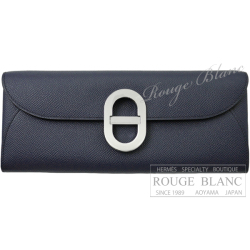 エルメス　マイヨン トゥーゴー　シェーヌダンクル　ブルーインディゴ　エプソン　シルバー金具　【新品】　HERMES Maillon To Go wallet Chaine d'Ancre Bleu indigo Epsom Silver Buckle 【NEW】