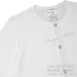シャネル　24P　カーディガン　ホワイト　ココボタン　＃38　P76842　【新品同様】 CHANEL 24P Cardigan White Coco button 【USED】