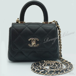 シャネル　ココハンドル　マイクロ 　チェーンバッグ　ブラック　キャビアスキン　シャンパンゴールド金具 【新品】CHANEL Coco handle Micro Black Chain shoulder bag【NEW】