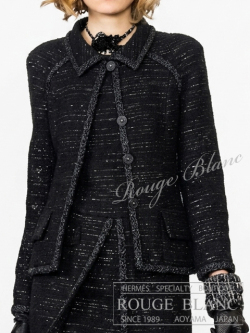 シャネル　ツイードジャケット　ブラック×シルバー　#34　09A　P36341　タグ付　【新品同様】  CHANEL Tweed Jacket Black×Silver 【USED】