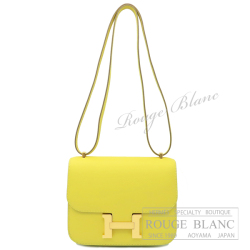 エルメス　コンスタンスミニ　ライム　エプソン　ゴールド金具　ショルダーバッグ　【新品】　HERMES Constance mini Lime  Epsom Gold Buckle 【NEW】