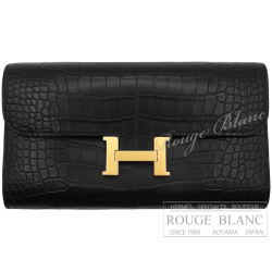 エルメス　コンスタンスロング　トゥーゴー　黒　ブラック　クロコダイル　アリゲーターマット　ゴールド金具  【新品】HERMES Constance long To Go Black Crocodile Alligator Mat Gold Buckle 【NEW】