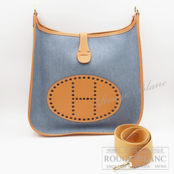 エルメス エヴリン PM/29 デニム×ナチュラルベージュ ゴールド金具  