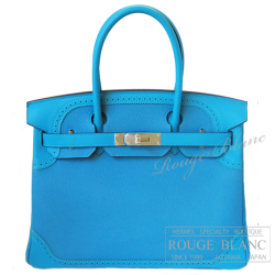 エルメス　バーキンギリーズ30　ターコイズ　トゴ×スイフト　シルバー金具　【新品】　HERMES Birkin30 Gillies Turquoise Silver Buckle 【NEW】