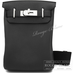 エルメス アッカドPM 黒 ブラック トゴ シルバー金具 【新品】 HERMES